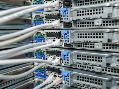 Working hardware in data center Working hardware in data center